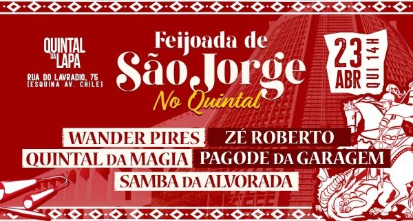 Feijoada de São Jorge - Wander Pires, Zé Roberto - Quintal da  Magia, Pagode da Garagem e Alvorada!