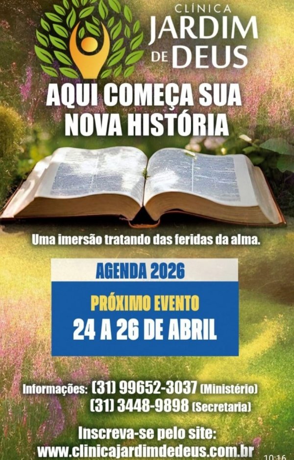 Imagem do evento CLÍNICA JARDIM DE DEUS - ABRIL 2026