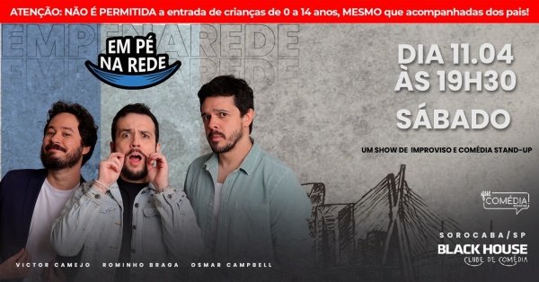 Imagem do evento EM PÉ NA REDE em SOROCABA - Stand up Comedy