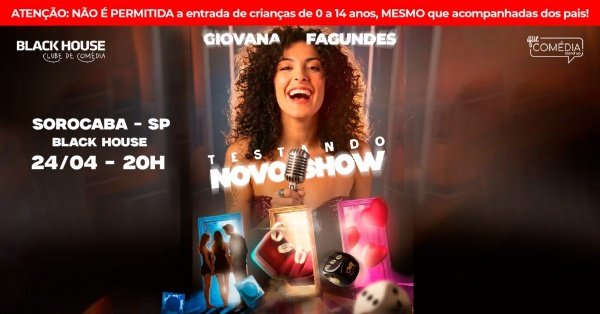 Imagem do evento GIOVANA FAGUNDES em NOVO SHOW - SOROCABA - Stand up Comedy