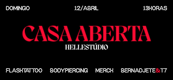 Imagem do evento FLASH TATTOO E PIERCING - CASA ABERTA HELL ESTÚDIO