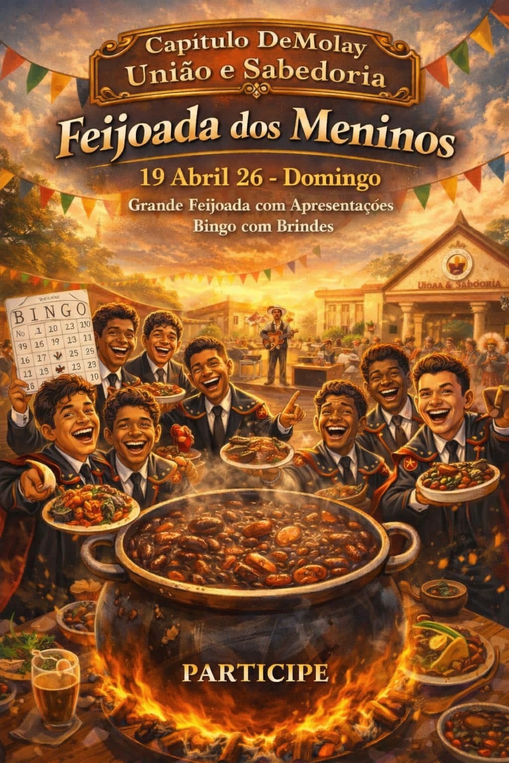 Feijoada DeMolay - Capítulo União e Sabedoria nº 714 da Ordem DeMolay - Lauro de Freitas, BA