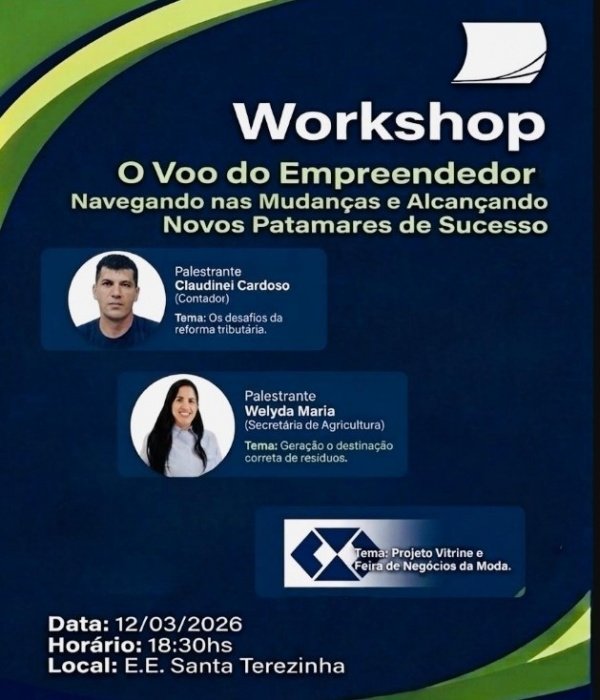 Imagem do evento Workshop: O Voo do Empreendedor -Navegando nas mudanças e alcançando novos patamares de sucesso