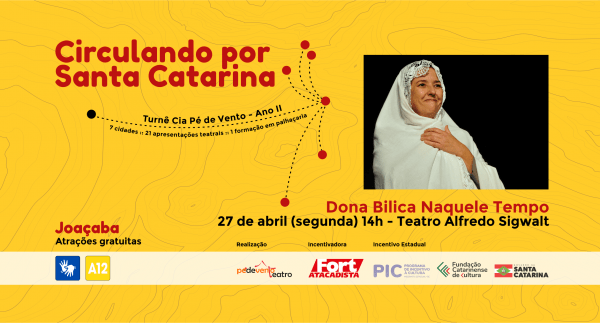 Imagem do evento ESPETÁCULO DONA BILICA NAQUELE TEMPO - Circulando por SC Turnê Cia Pé de Vento - JOAÇABA