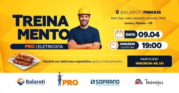 Imagem do evento Treinamento com Soprano e Minipa - Balaroti Pinhais