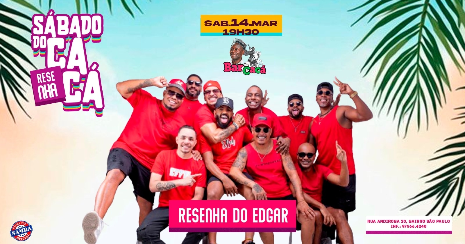 SÁBADO -  Resenha do Edgar samba Bar do Cacá - Belo Horizonte, MG