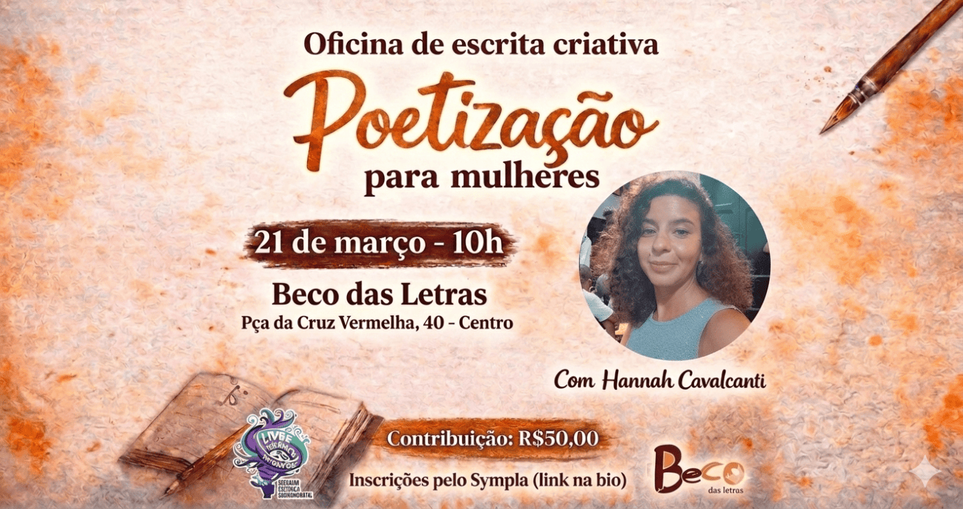 Oficina de Escrita Criativa Poetização para mulheres