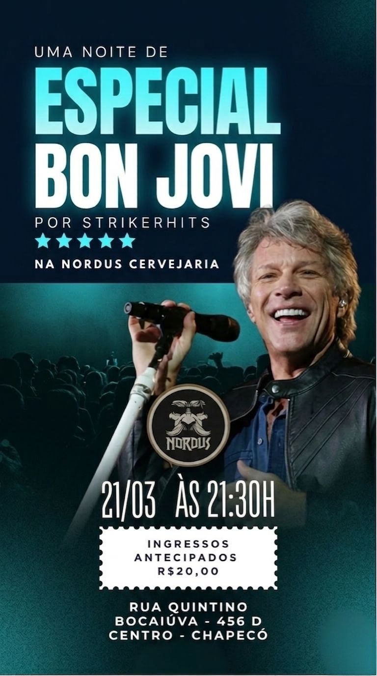 ESPECIAL BON JOVI por BANDA STRIKER HITS - Chapecó, SC