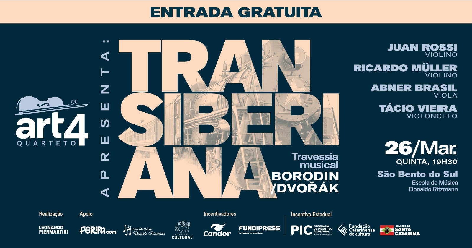 Quarteto de Cordas Art4 - Turnê Transiberiana em São Bento do Sul