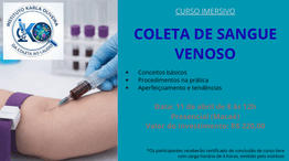 Curso Imersivo de Coleta de Sangue Venoso