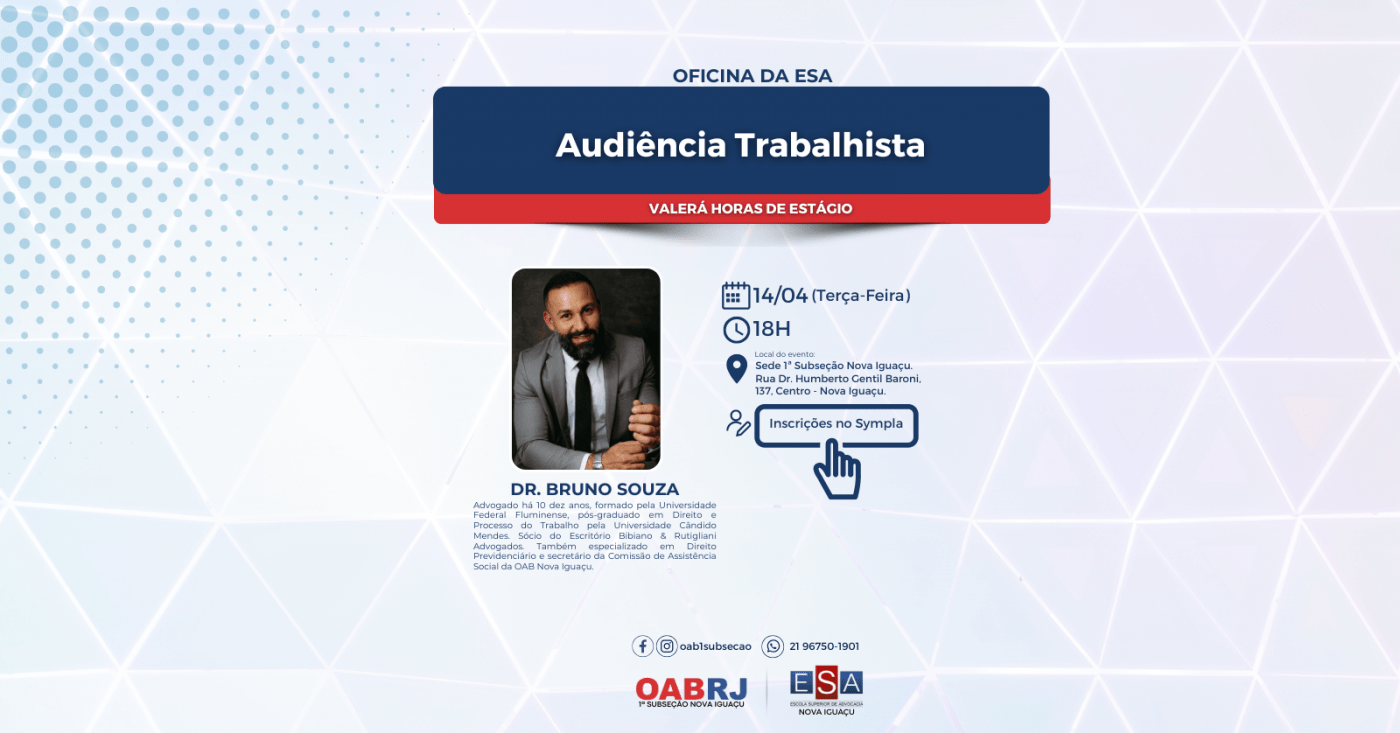 OFICINA DA ESA  - Audiência Trabalhista - 14/04