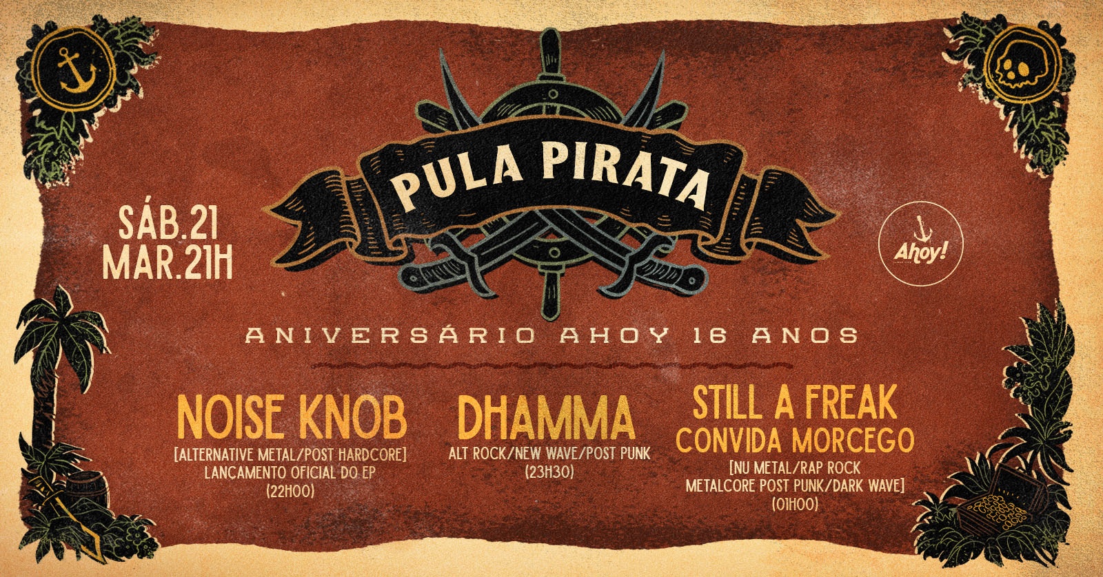 PULA PIRATA | Aniversário de 16 anos do Ahoy! Tavern Club - Blumenau, SC