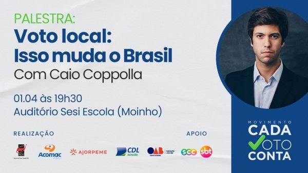 Imagem do evento Palestra: O voto local, isso muda o Brasil com Caio Coppolla