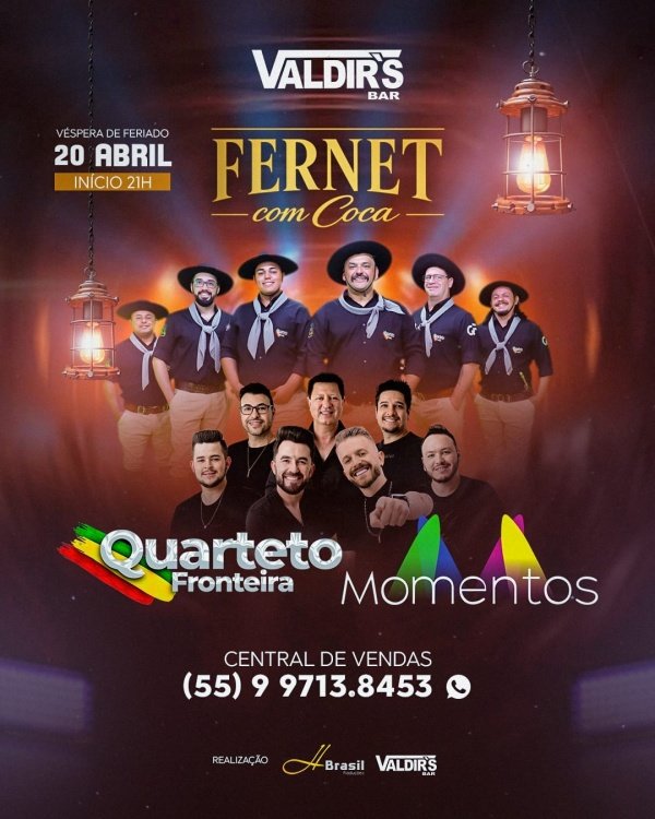 Imagem do evento Quarteto Fronteira + Grupo Momentos no Valdir's Bar dia 20 de abril