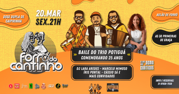 Forró do Cantinho com Baile do Trio Potiguá e Dj Lara Aredes