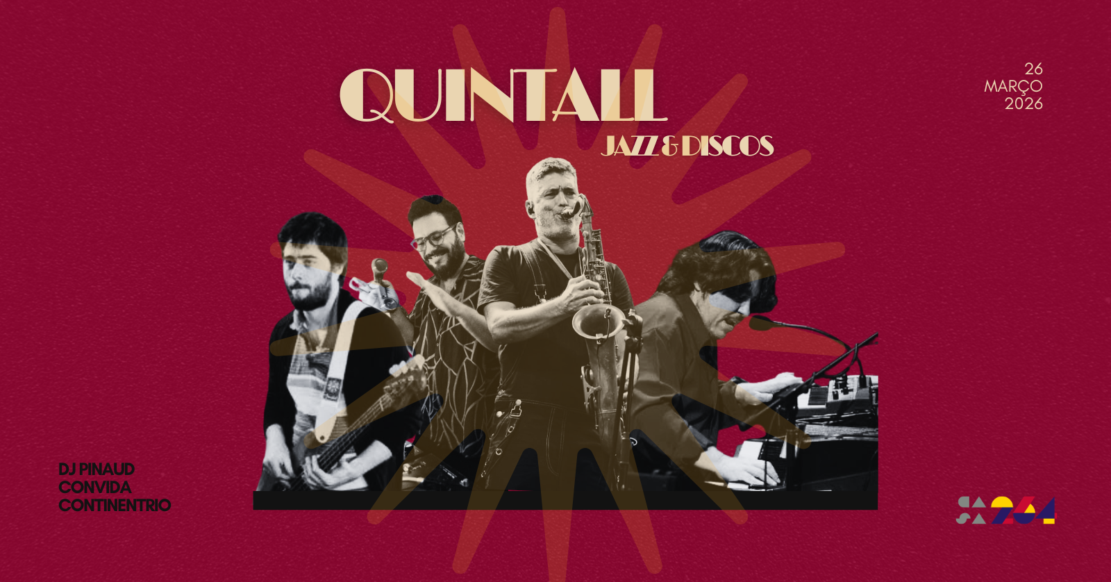 QUINTALL JAZZ E DISCOS: DJ PINAUD CONVIDA CONTINENTRIO - Niterói, RJ
