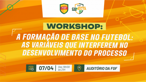 Imagem do evento WORKSHOP: A FORMAÇÃO DE BASE NO FUTEBOL: AS VARIÁVEIS QUE INTERFEREM NO DESENVOLVIMENTO DO PROCESSO