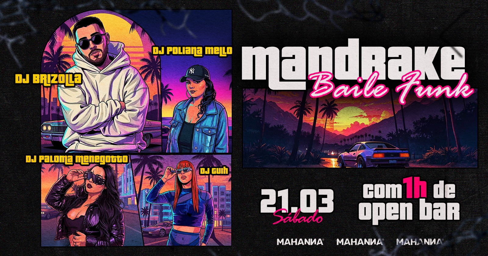MANDRAKE | 1H OPEN BAR | BRIZOLLA | MENEGOTTO | GUIH | POLIANA - Passo Fundo, RS