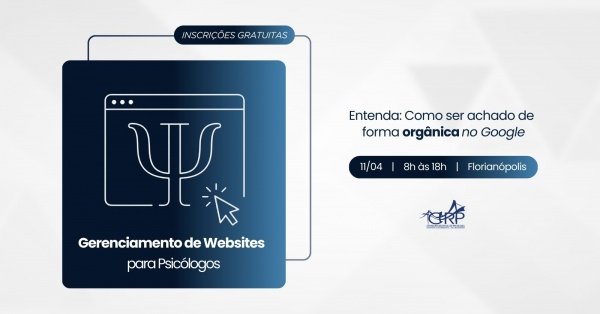 Imagem do evento Gerenciamento de Websites para Psicólogos - Entenda: Como ser achado de forma orgânica no Google
