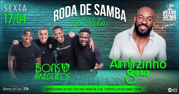 Imagem do evento RODA DE SAMBA COM ALMIRZINHO E BONS PARCEIROS NA VILA DO SAMBA