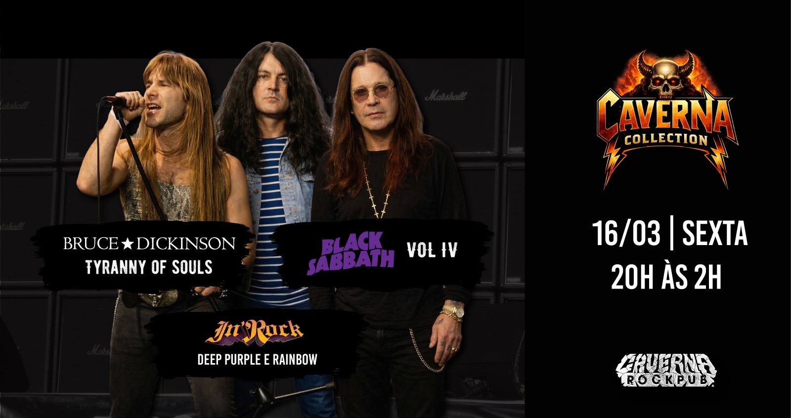 20/03 - Caverna Collection: Black Sabbath, Bruce Dickinson, Deep Purple e Rainbow