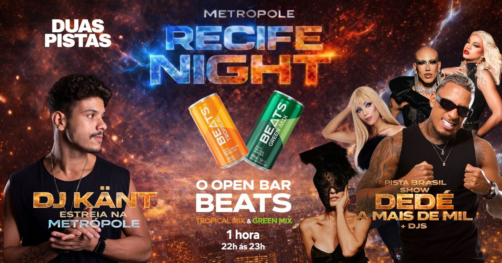 RECIFE NIGHT - 1 Hora Open BEATS - Sábado - 21/MARÇO - Recife, PE