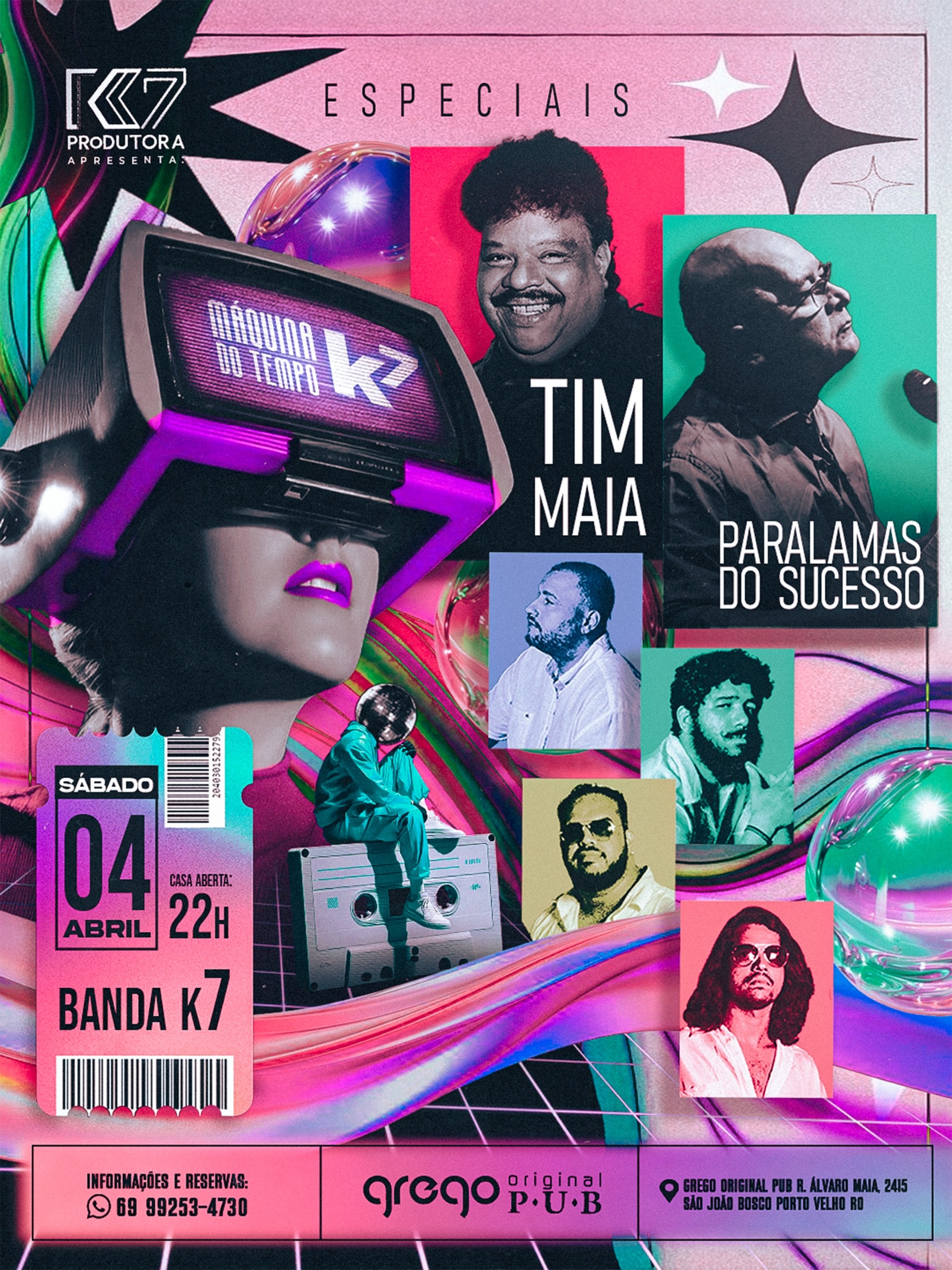 Máquina do tempo - Especial Tim Maia e Paralamas do Sucesso. Banda K7 - Porto Velho, RO