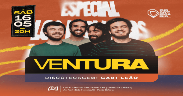 Imagem do evento Especial Los Hermanos, por banda Ventura, no Antigo Ada Music Bar - 16/05 (sábado).