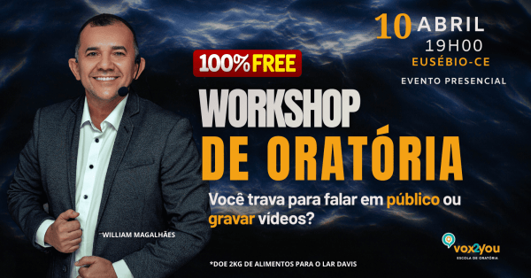 Imagem do evento WORKSHOP DE ORATÓRIA  [ABRIL 2026] - TURMA I