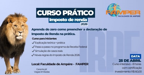 Imagem do evento Imposto de Renda 2026 Sem Complicação: Aprenda do Zero a Fazer sua Declaração