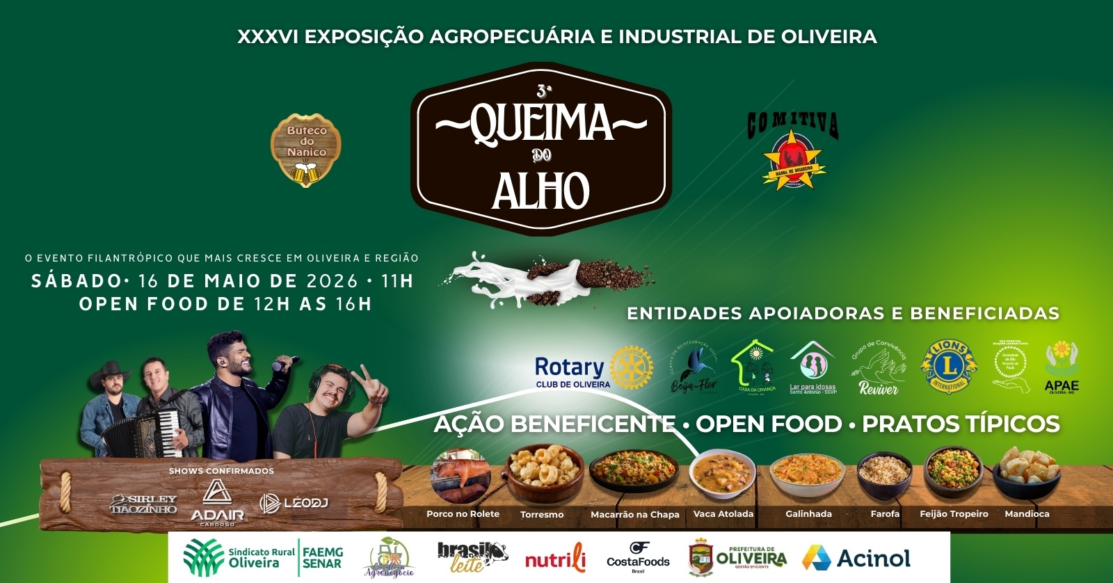 3ª Queima do Alho - UMA AÇÃO BENEFICENTE - Oliveira, MG