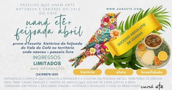 Imagem do evento PASSEIO LIVRE + FEIJOADA : INGRESSO UANÁ ETÊ EXPERIÊNCIA COMPLETA - 23 A 27 DE ABRIL 2026