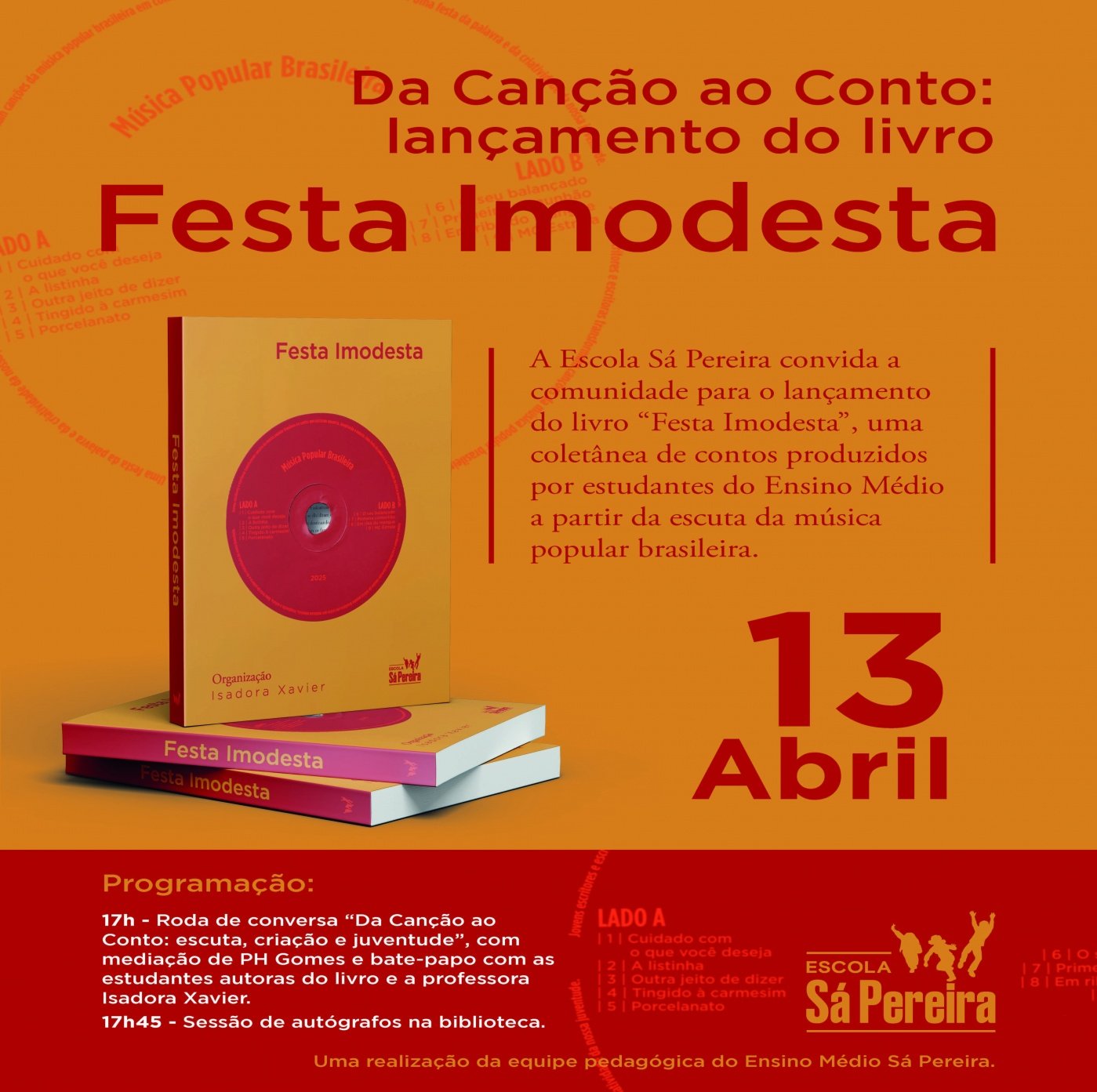 Da Canção ao Conto: lançamento do livro Festa Imodesta