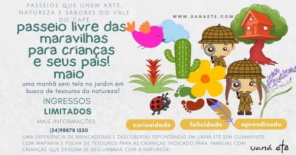Imagem do evento PASSEIO LIVRE DAS MARAVILHAS: INGRESSO FAMÍLIA COM CRIANÇAS - 14 A 18 DE MAIO DE 2026
