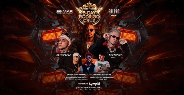 Imagem do evento B-DAY RODRIGO CRUZ no Galpão 20
