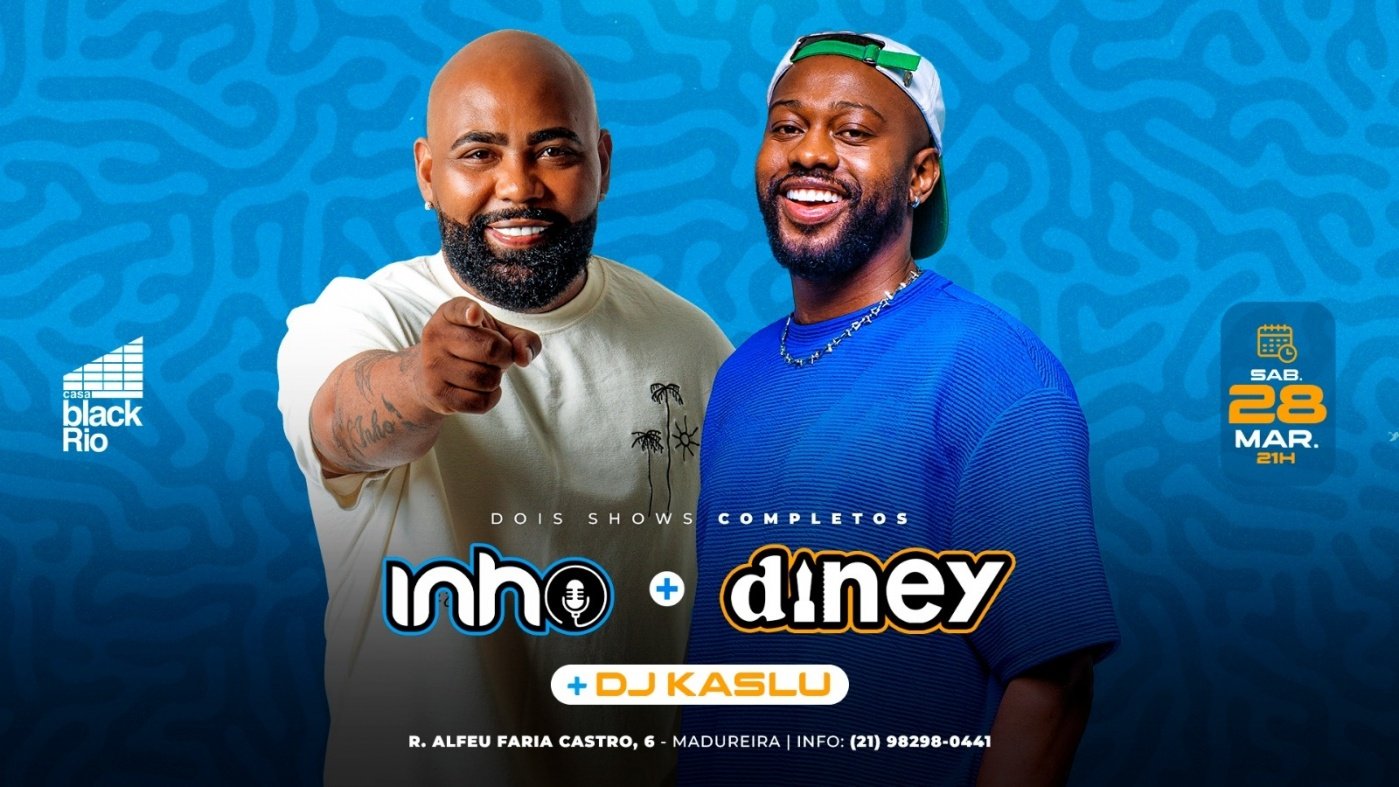 AFRO RIO -  DINEY + INHO . DJS  CHARME , HIP HOP, AFROBEAT E  FUNK