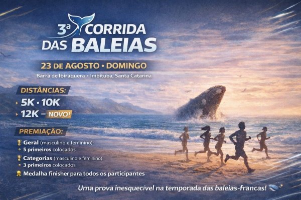 Imagem do evento 3a CORRIDA DAS BALEIAS, Barra de ibiraquera Imbituba.