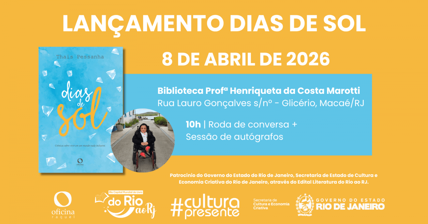 Lançamento livro Dias de Sol de Thais Pessanha em Glicério, Macaé/RJ