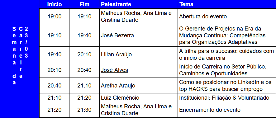 Imagem 1 da descrição do evento