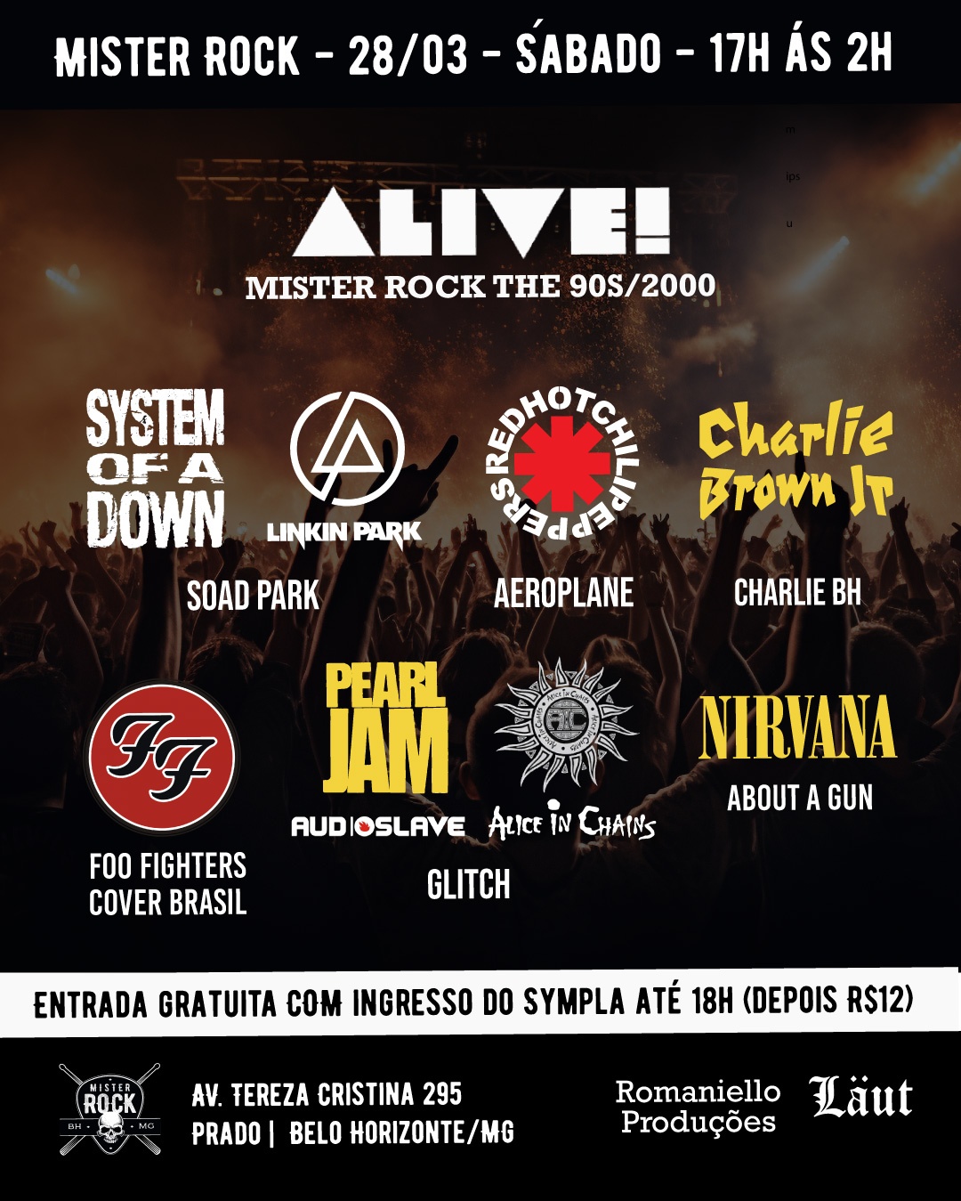 28/03 - Alive 90s/2000 - Foo Fighters, Linkin Park, System of Down