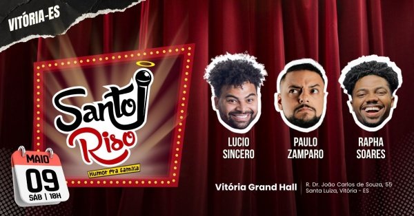 Imagem do evento Santo Riso - 09 de Maio às 18h - Grand hall - Vitória/ES