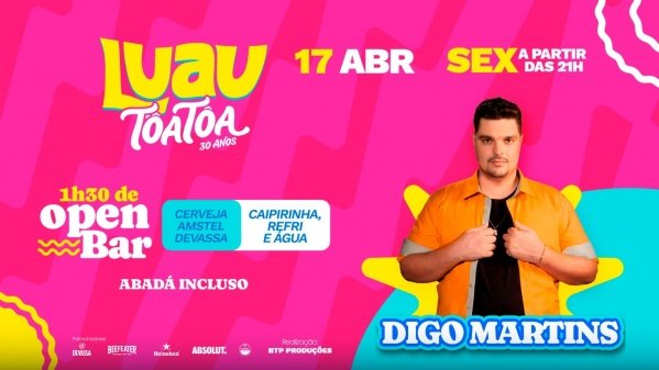 Imagem do evento LUAU TÔA TÔA - 17/04/2026 - SEXTA-FEIRA