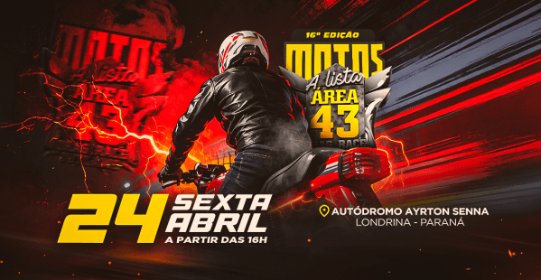 Imagem do evento EVENTO ÁREA 43 MOTOS + REI DA RUA - 24 DE ABRIL
