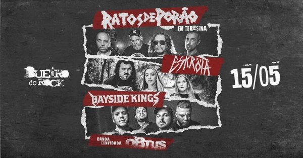 Imagem do evento Ratos de Porão + Eskröta + Bayside Kings em Teresina/PI