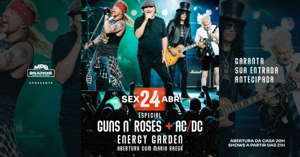 Imagem do evento Especial Guns N' Roses & ACDC + Mario Raeski