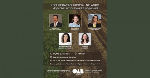 Imagem do evento Recuperação Judicial no Agro: Aspectos Processuais e Negociais