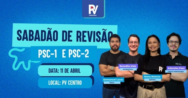 Imagem do evento SABADÃO DE REVISÃO PSCs 1 e 2 - 2026 / CENTRO