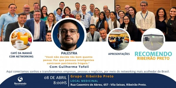 Imagem do evento Recomendo agora também em Ribeirão Preto - O melhor café de negócios da cidade.