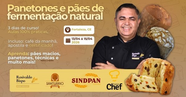 Imagem do evento Curso de Panetones de Fermentação Natural e Pães Especiais