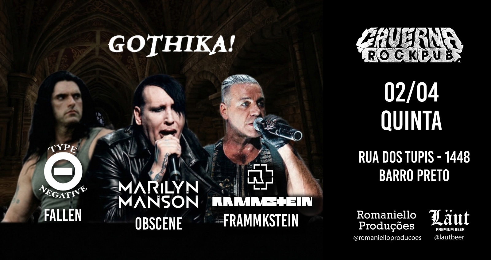 02/04 - Gothika: Rammstein, Marilyn Manson e Type o Negative em